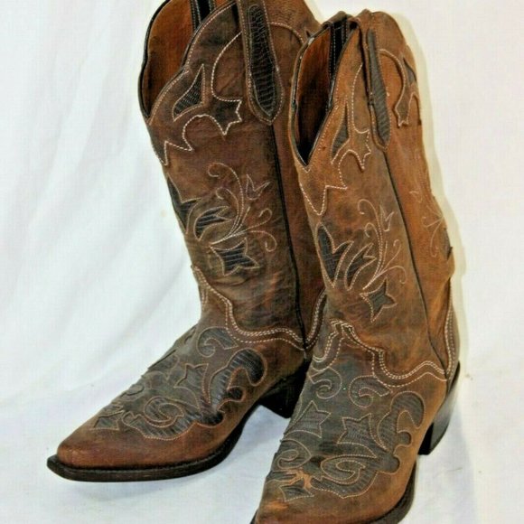 JB Dillon Cowboy Western Boots 8.5 B Goat Skin - Picture 2 of 9